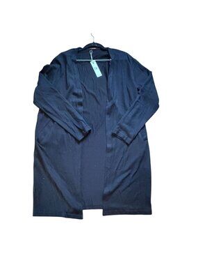 Ouges Womens Light Weight Knit Open Front Cardigan-Black-L-NWT